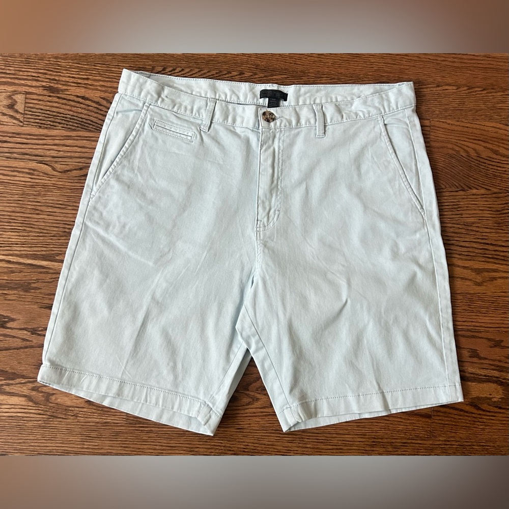 14th And Union Men’s Chino Flat Front Shorts Size 38W Slim Fit Light Blue NWOT